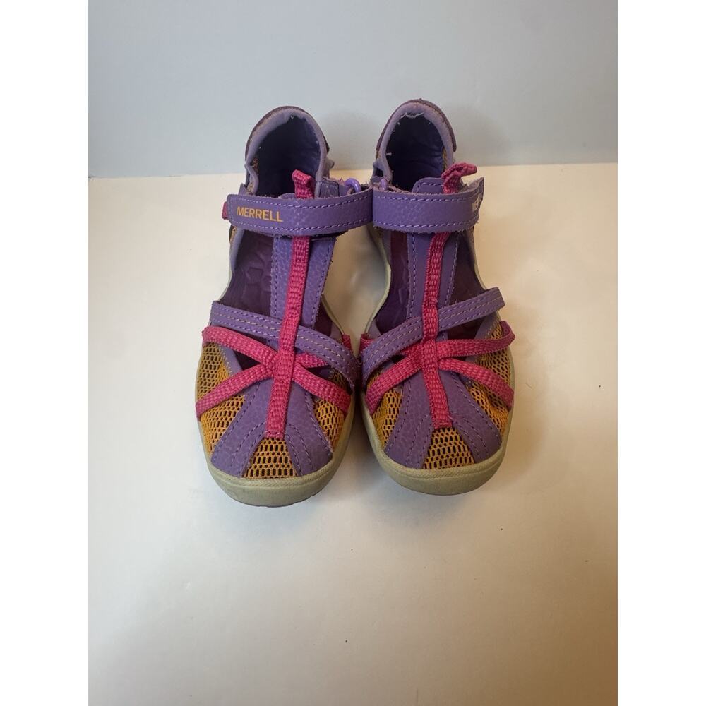 Merrell Kids Trail Sandals Purple Pink Mesh Hook Loop Hiking Size 1